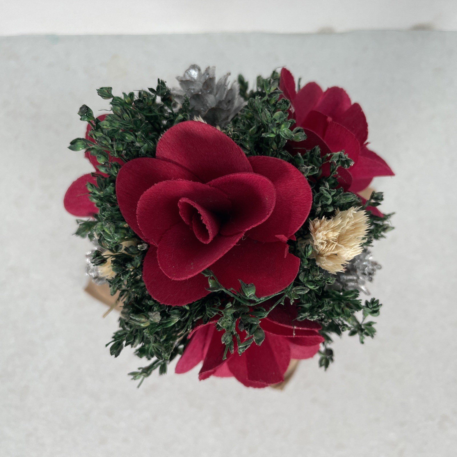 Vintage 2003 Christmas Mini Floral Arrangements Lot of 2 in Terracotta Pots New