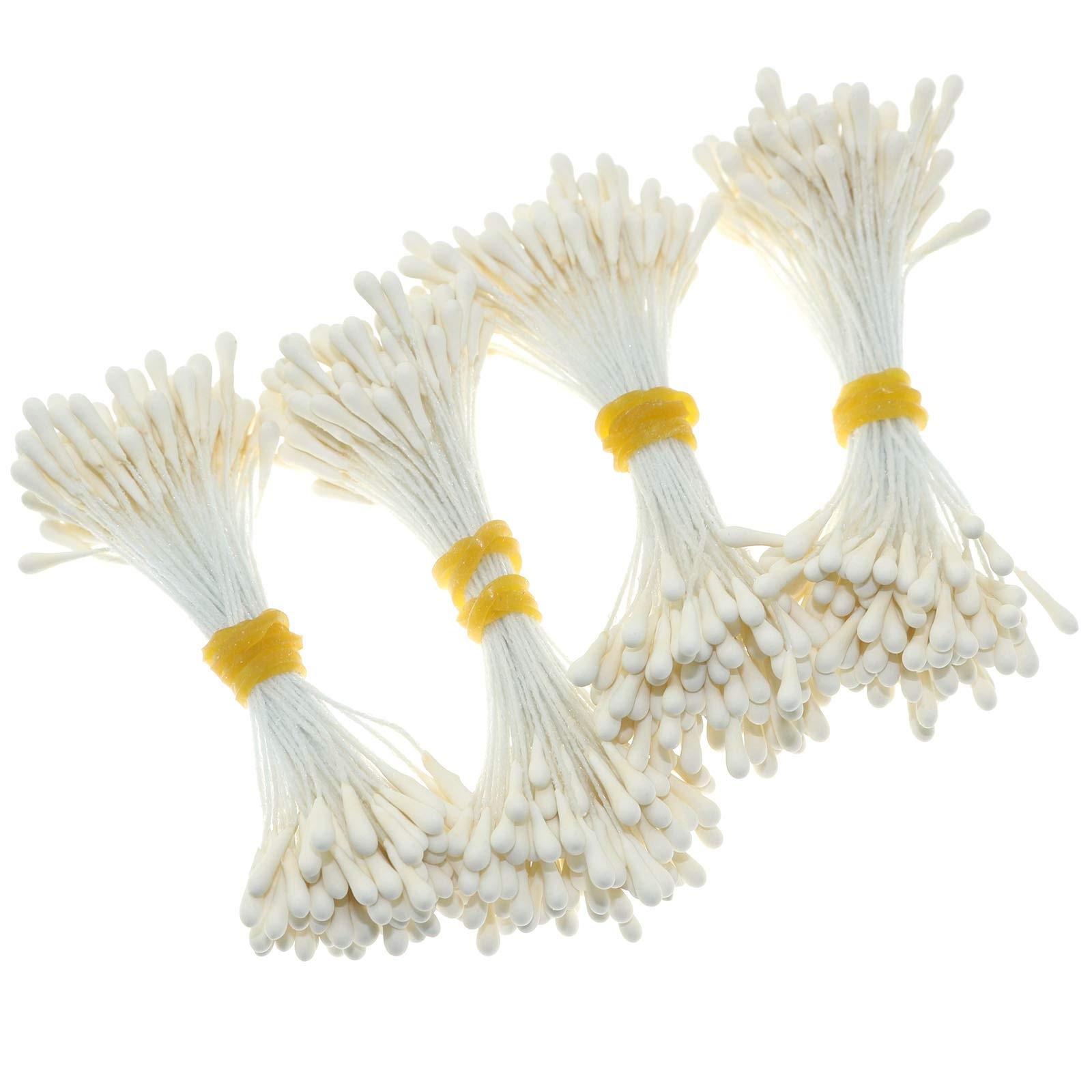 Artificial Pearlized Floral Stamen 400 PCS Matte Milky White Flower Making
