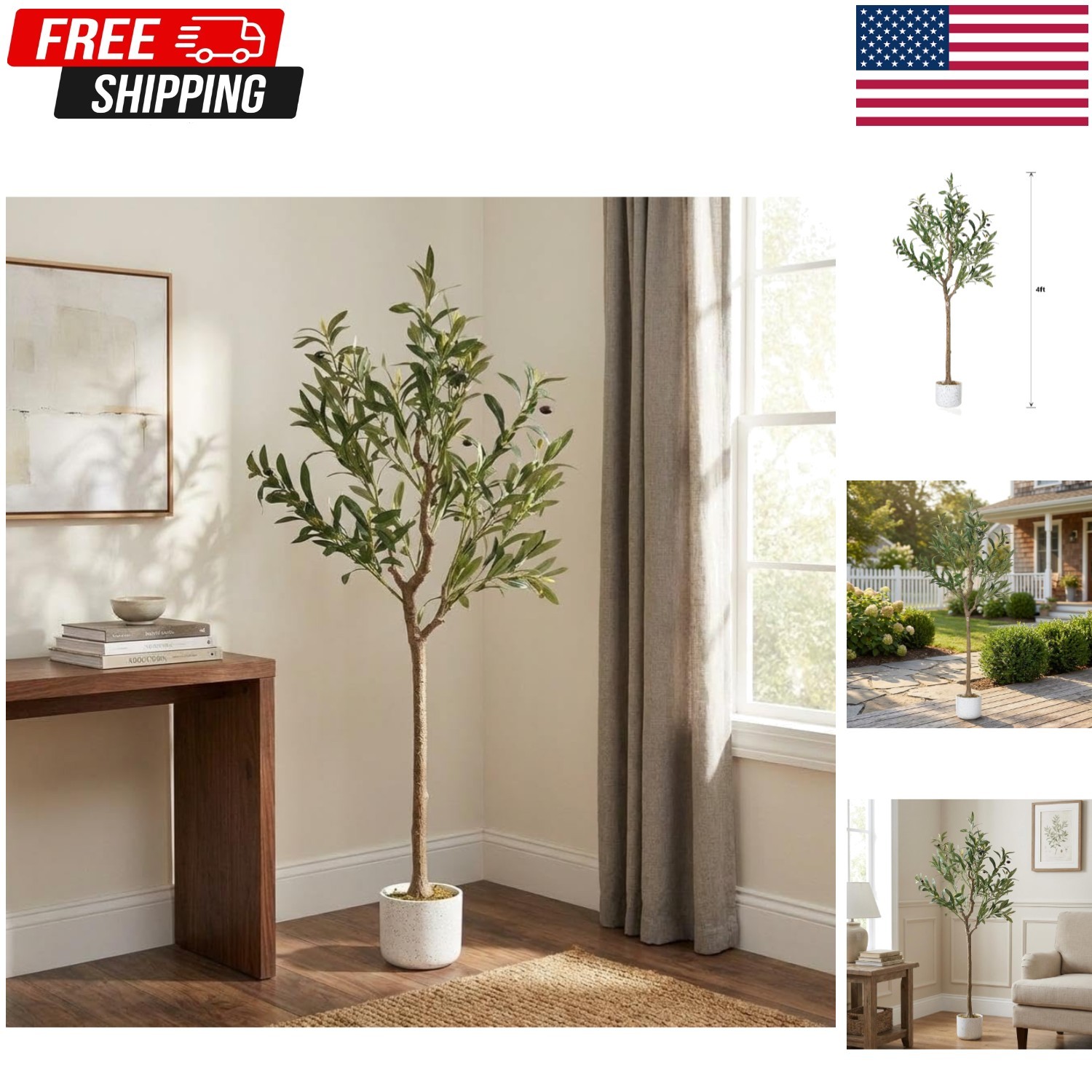 Artificial Olive Tree Faux Realistic Olive Trees with Branches and Fruits Decor