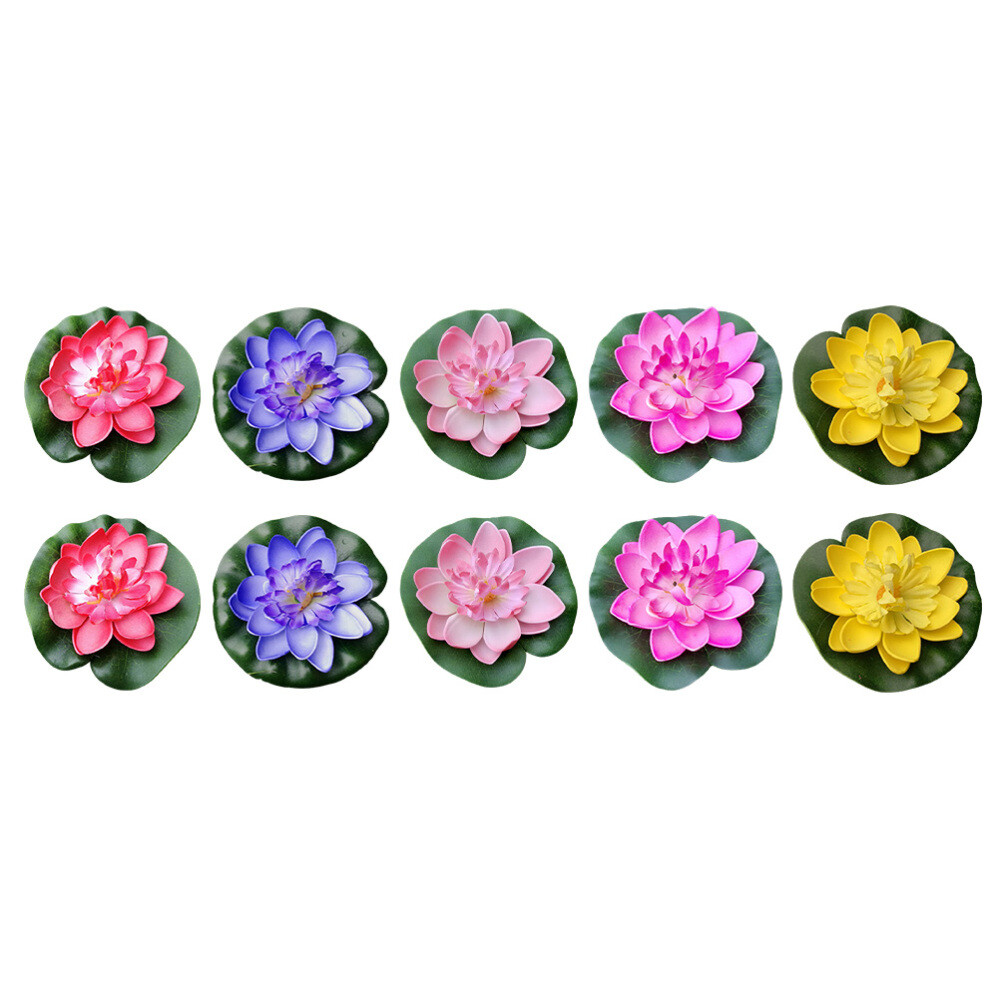 10PCS Artificial Floating Floating Flowers Fountain Artificial Pond Plants