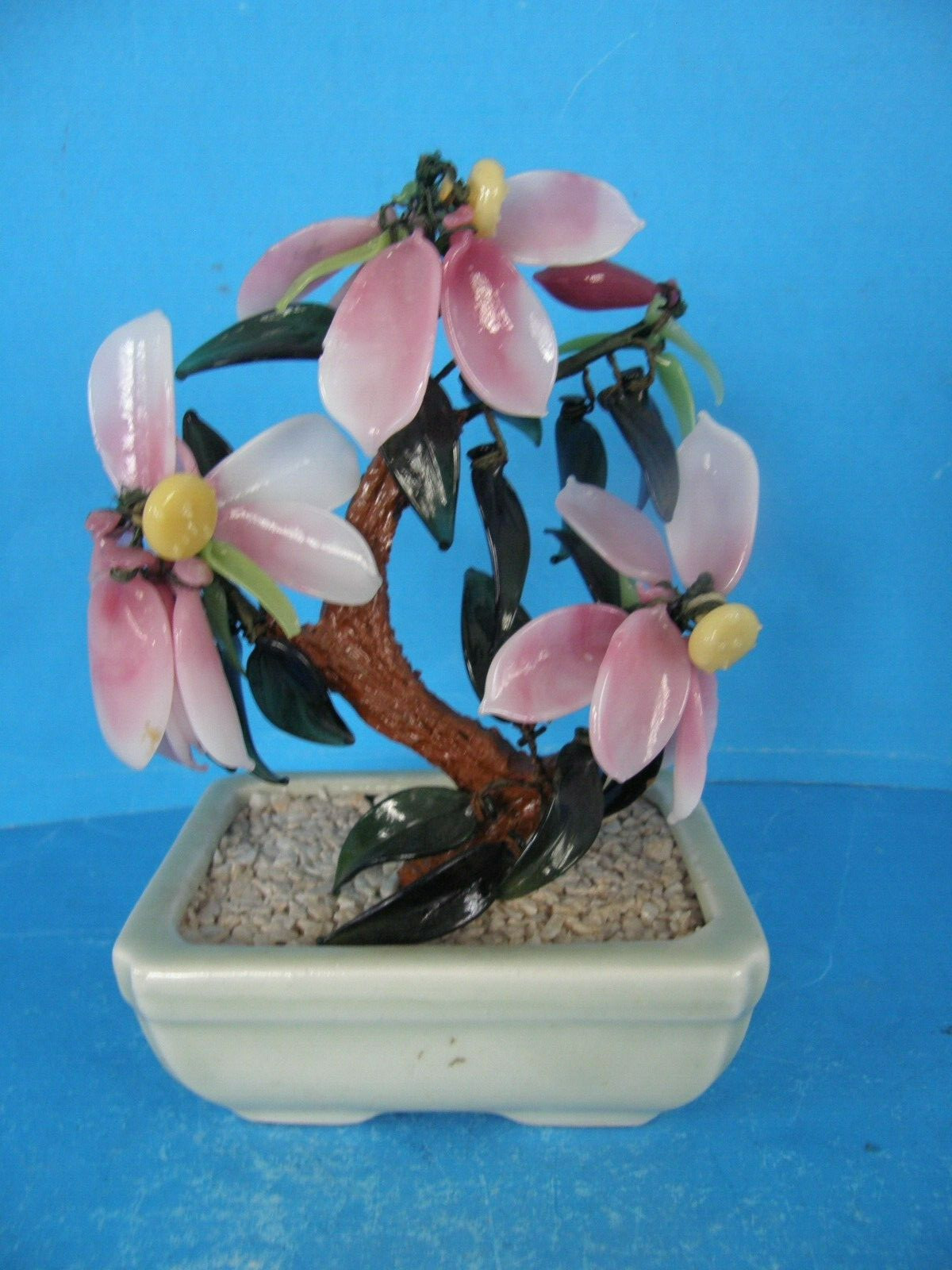 7″ PINK SEASHELLS FLOWERS IN DECORATIVE PLANTER