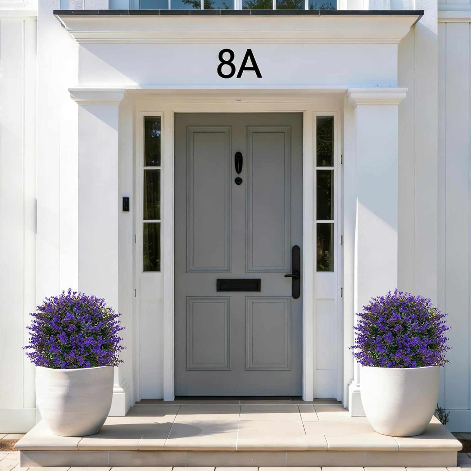 Artificial Lavender Topiary Ball for Outdoors, Set of 2 Boxwood Plant Tree with