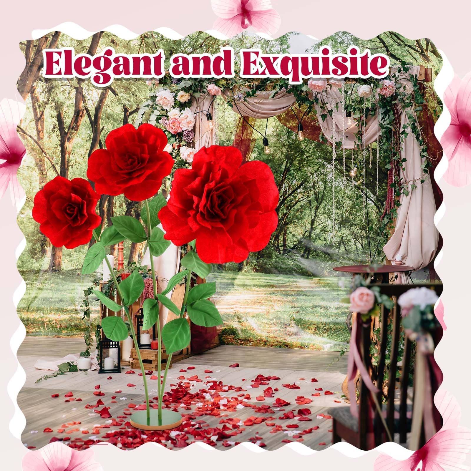 1 Set 4.5 ft Giant Artificial Flowers Giant Rose for Decorations Huge Flannel…