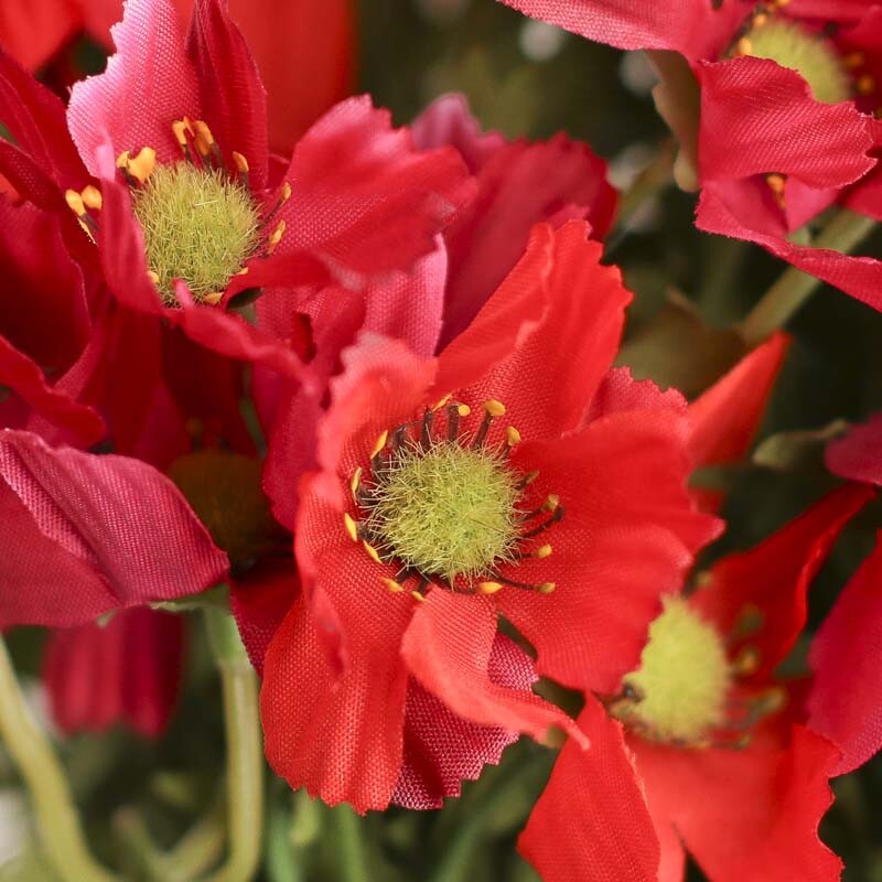 Faux Terra Cotta Pots with Colorful Red and Magenta