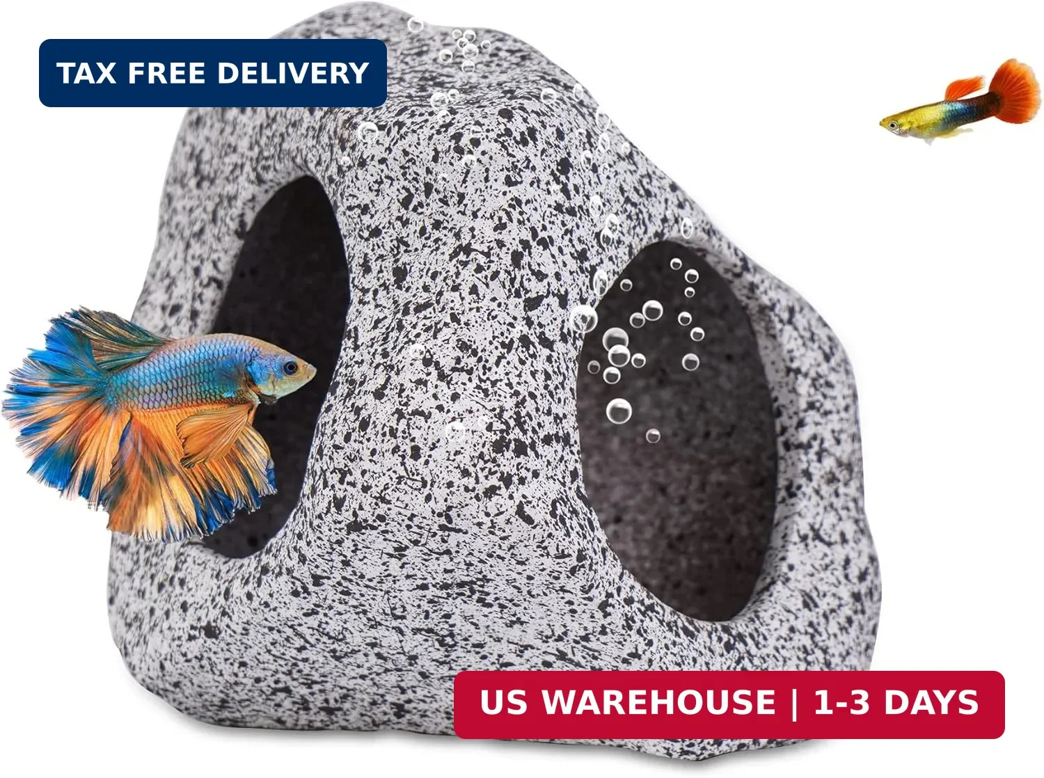 Ameliade Aquarium Decorations Cave Fish Tank Accessories Rock Decor for Shrimp C