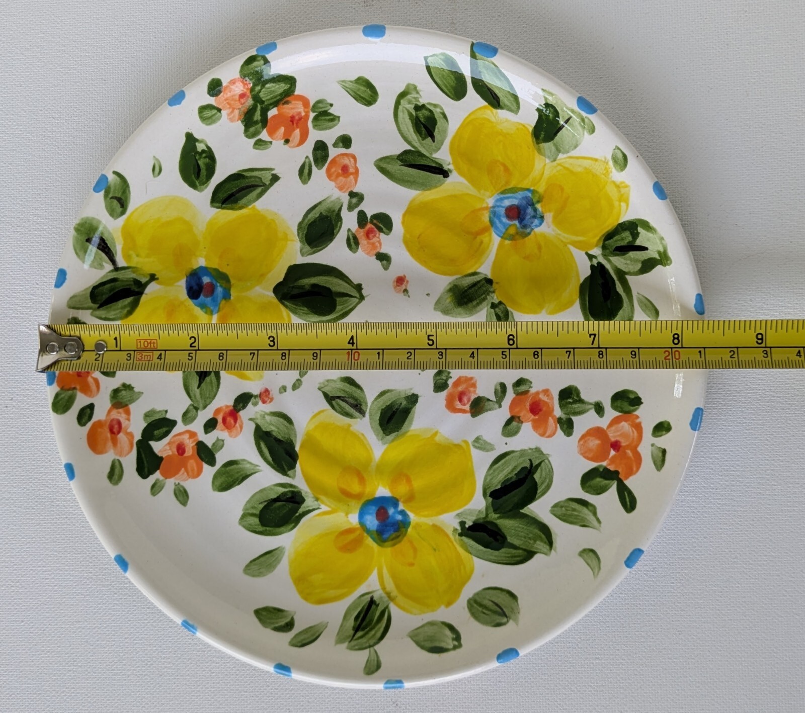 Cottagecore Handpainted Artisan Floral Plates, Y2K Vintage Decorative Plates