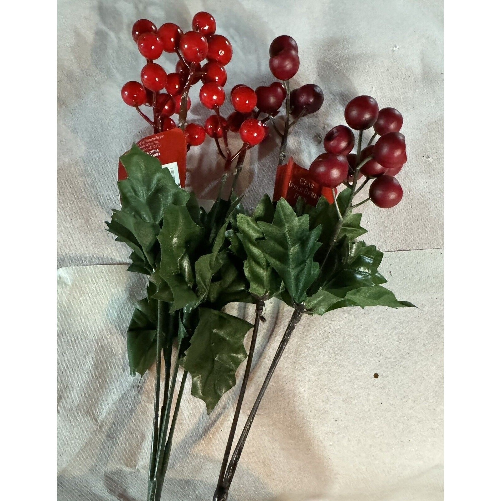Christmas Holiday Faux Flowers Variety Berries Pinecones Some NWT Arrangement