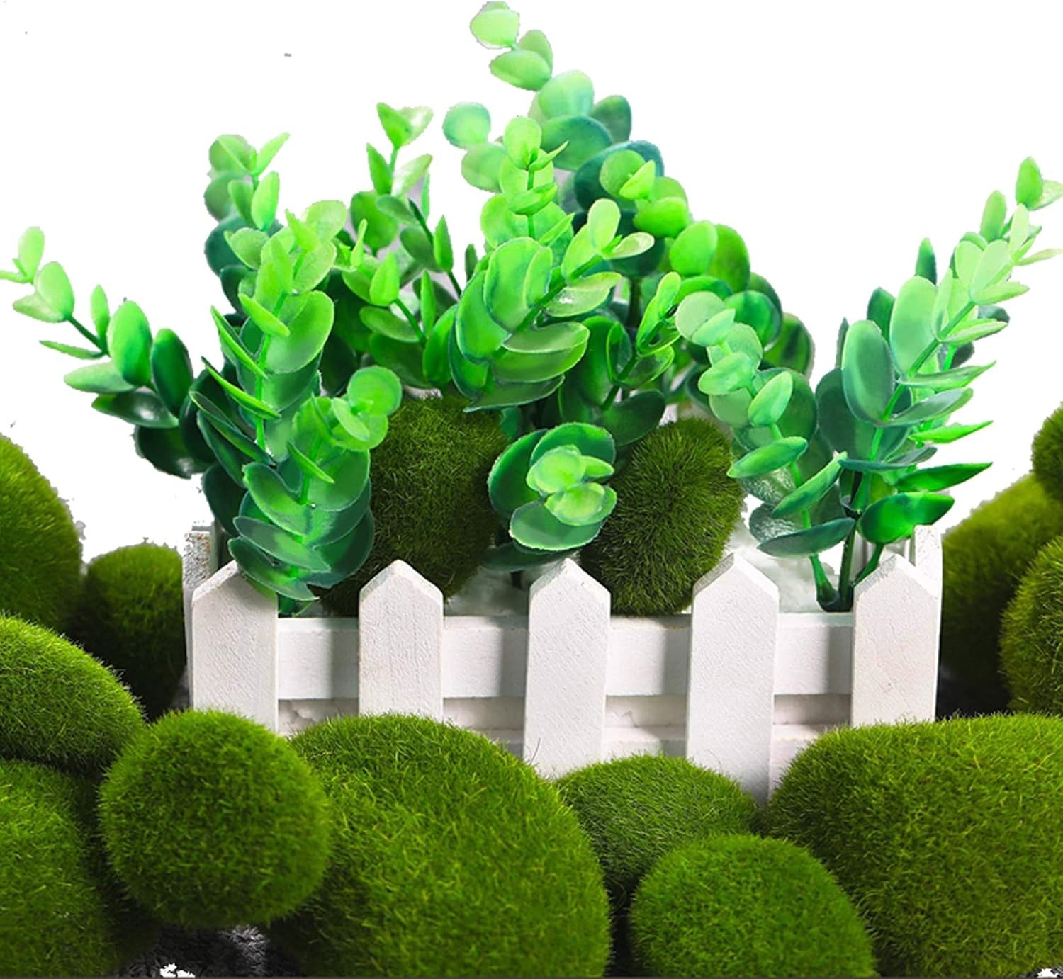 Decorative Artificial Moss Balls Set – 30 PCS with 30g Preserved Green Foam