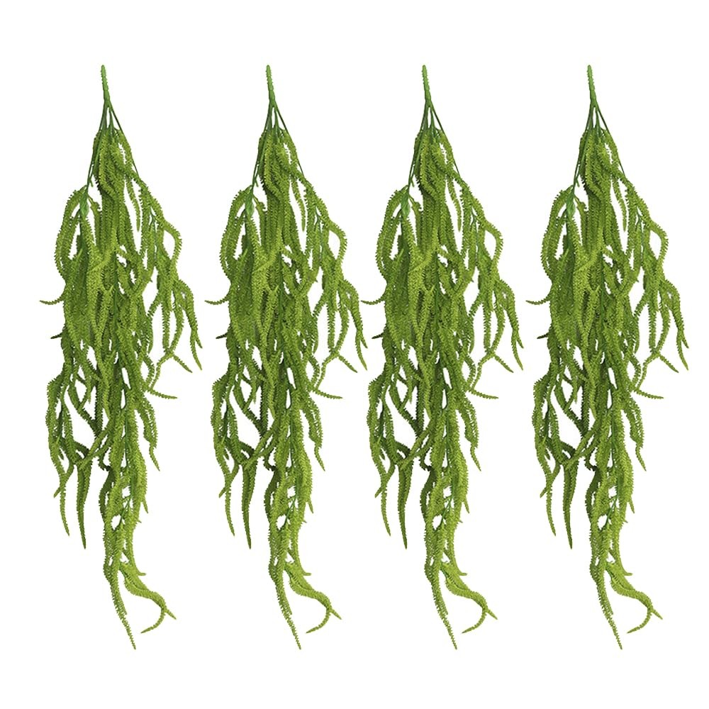 4Pcs Amaranthus Hanging Wedding Flowers 32″ Green String of Pearls Plant for …