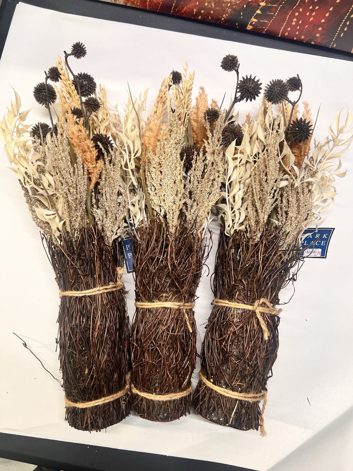 Park Place 17.5″ Thistle & Grass Standing Artificial Arrangement -Brown/Beig