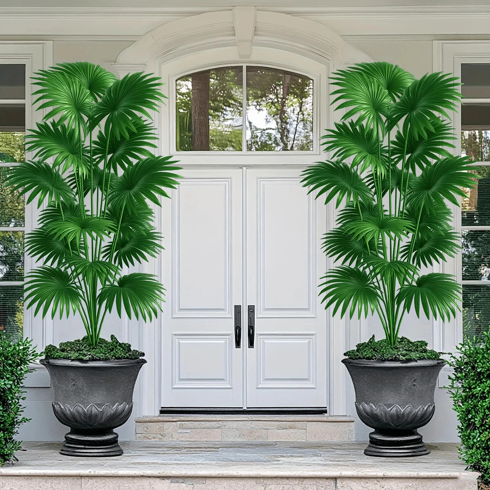 Artificial Tropical Palm Tree 43.3in Fake Plant Indoor Outdoor Patio Decor