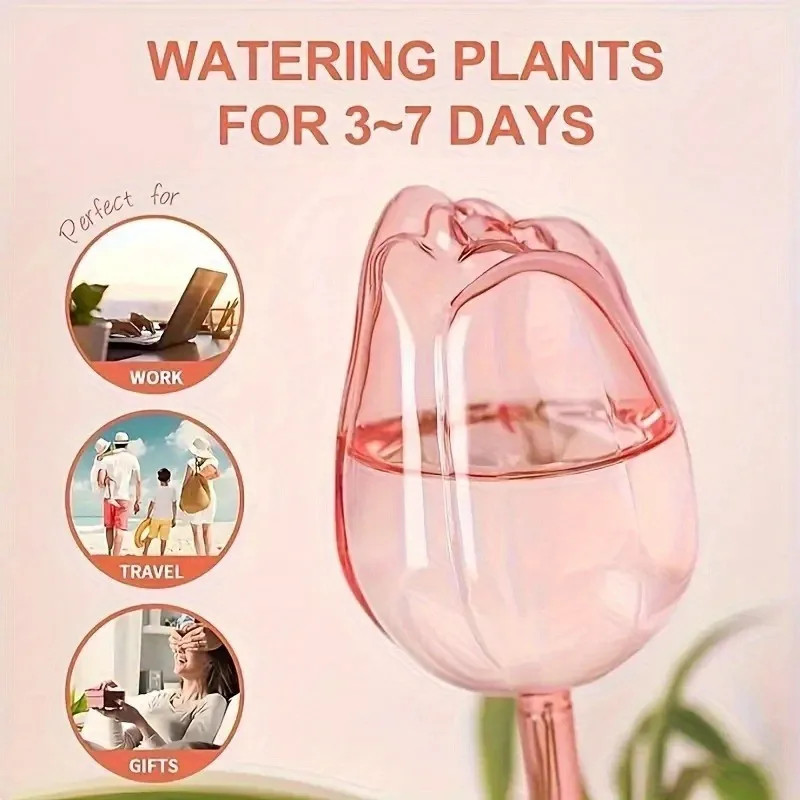 Pink Tulip Plant Watering Balls for Automatic Indoor and Outdoor Watering