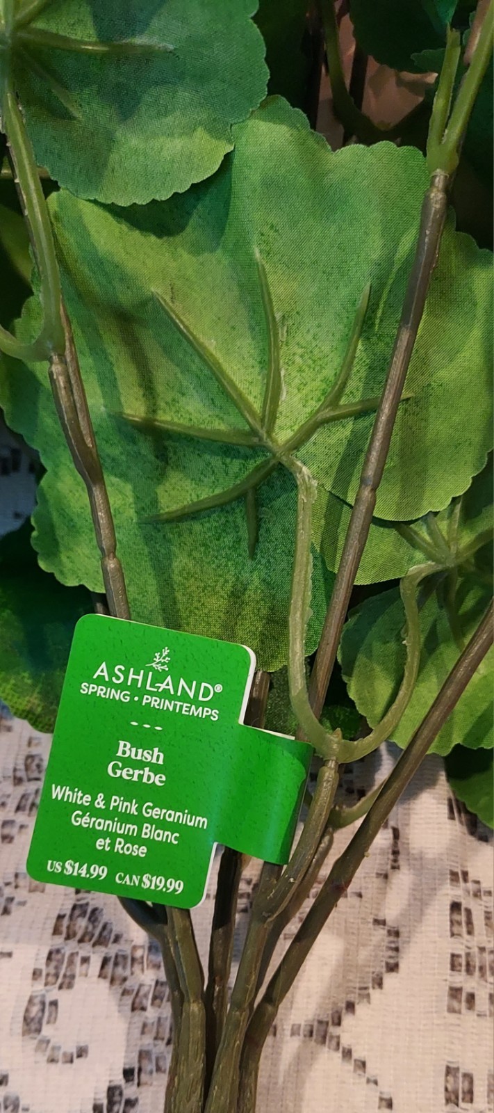 Ashland White Pink Geranium Bush Blue Heather Pink Ginger Pick Artificial Flower
