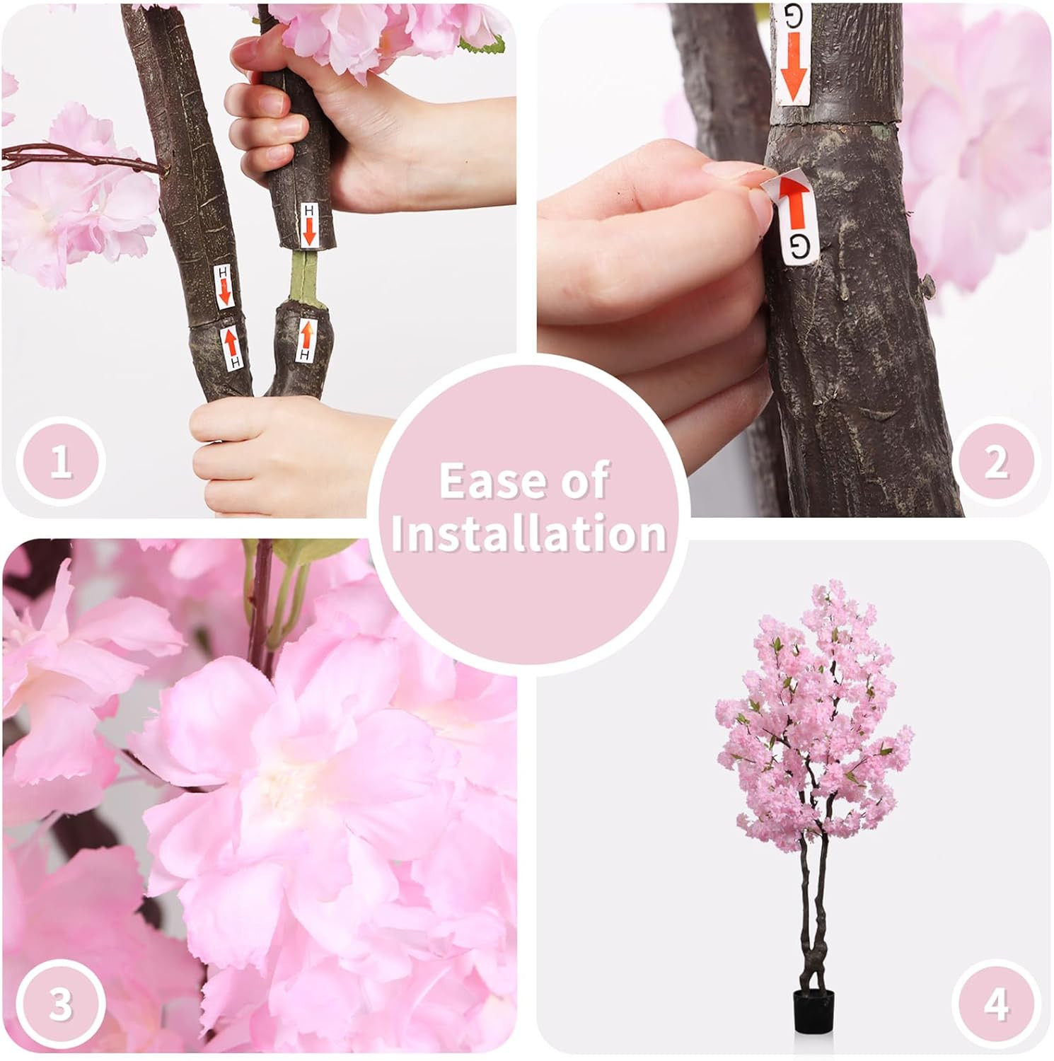 6Ft Faux Pink Cherry Blossom Tree – Realistic Artificial Sakura Decor