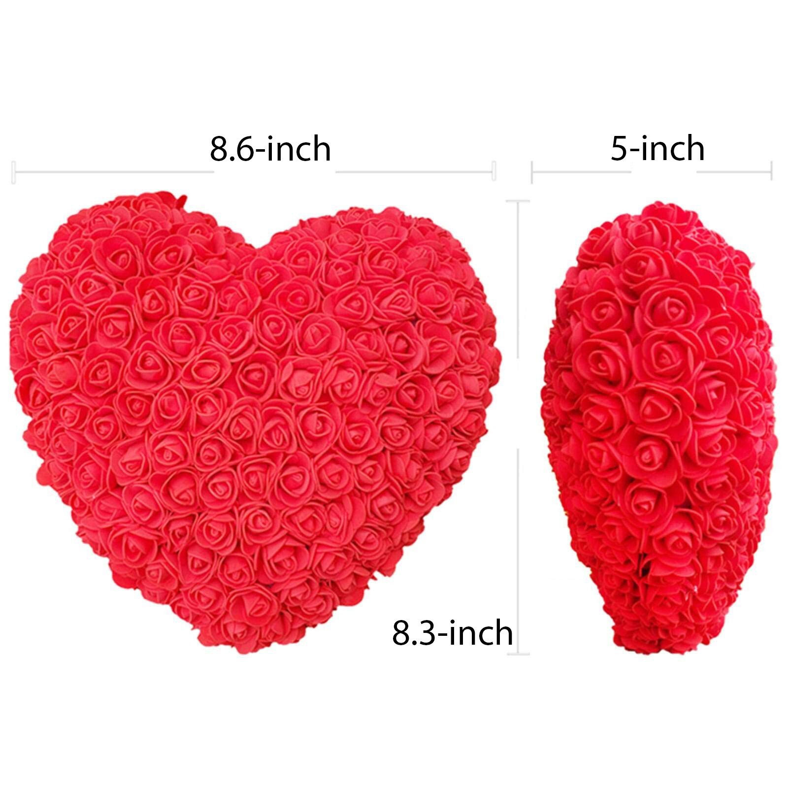 8″ Artificial Rose Heart Wall Birthday Valentine’s Day Gift for Girlfriend Wife