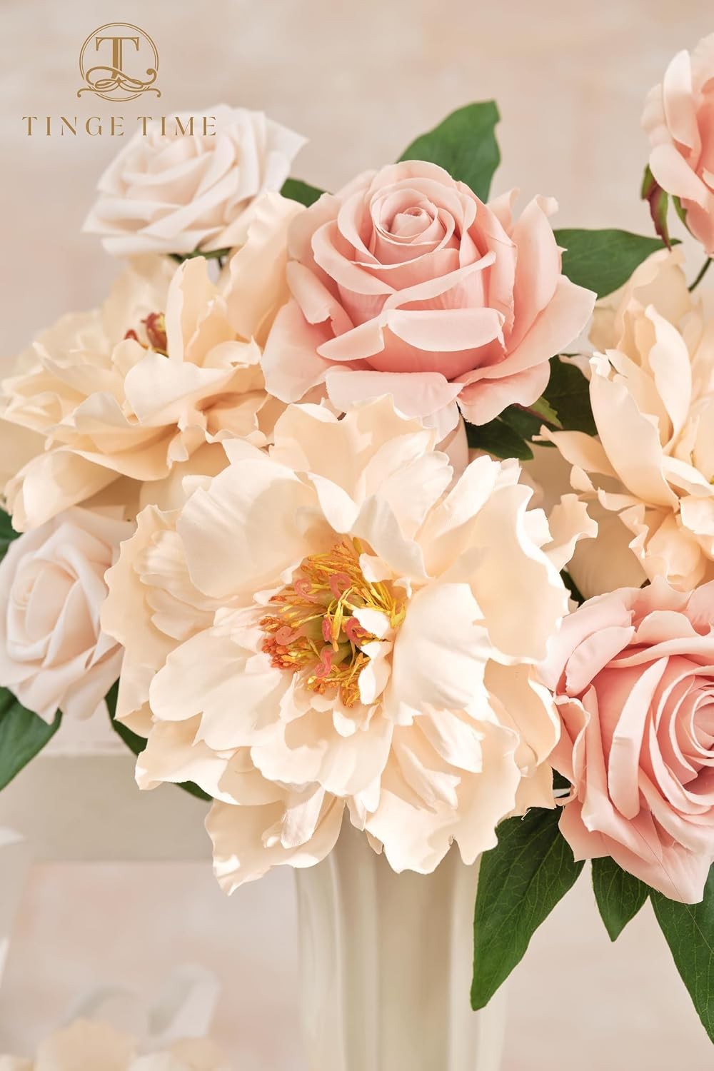 Artificial Peony Flowers 9pcs Silk Wedding Bouquet DIY Craft Fake Peony Flowers