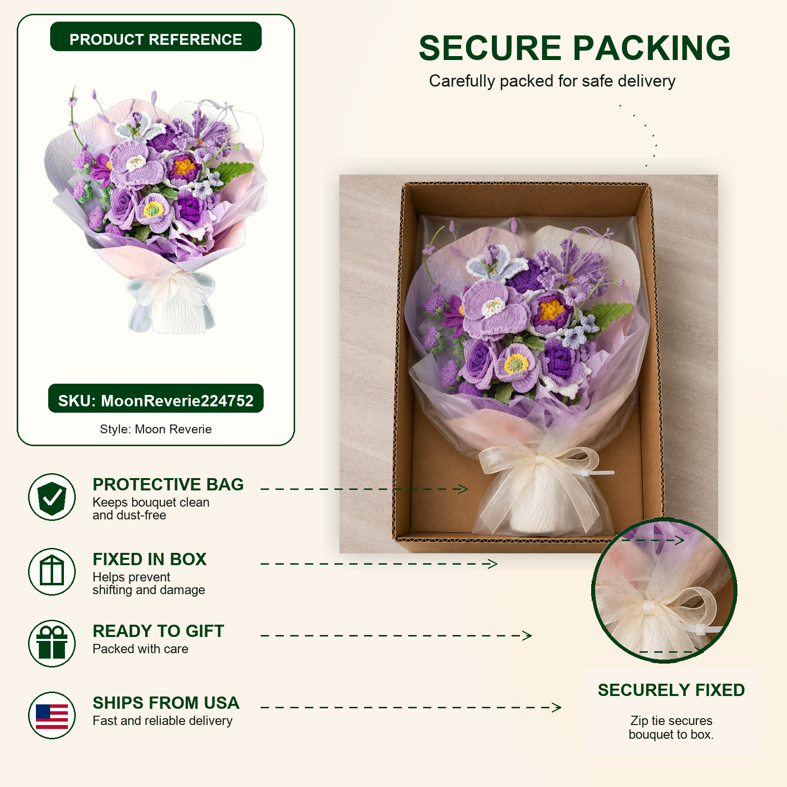 Purple Lavender Crochet Flower Bouquet Birthday Gift for Her