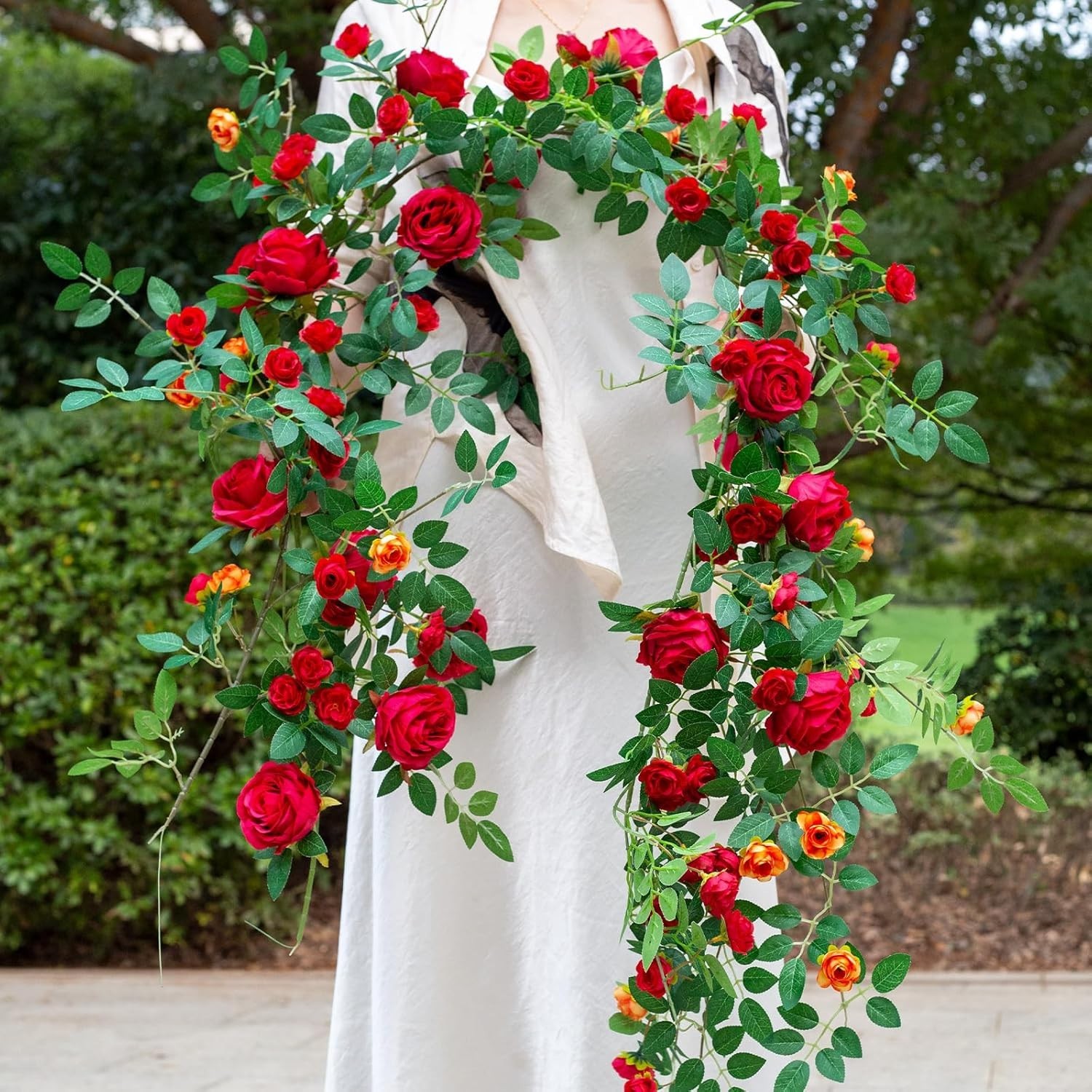 Versatile 2-Piece 12FT Bendable Floral Garland for Indoor & Outdoor Use