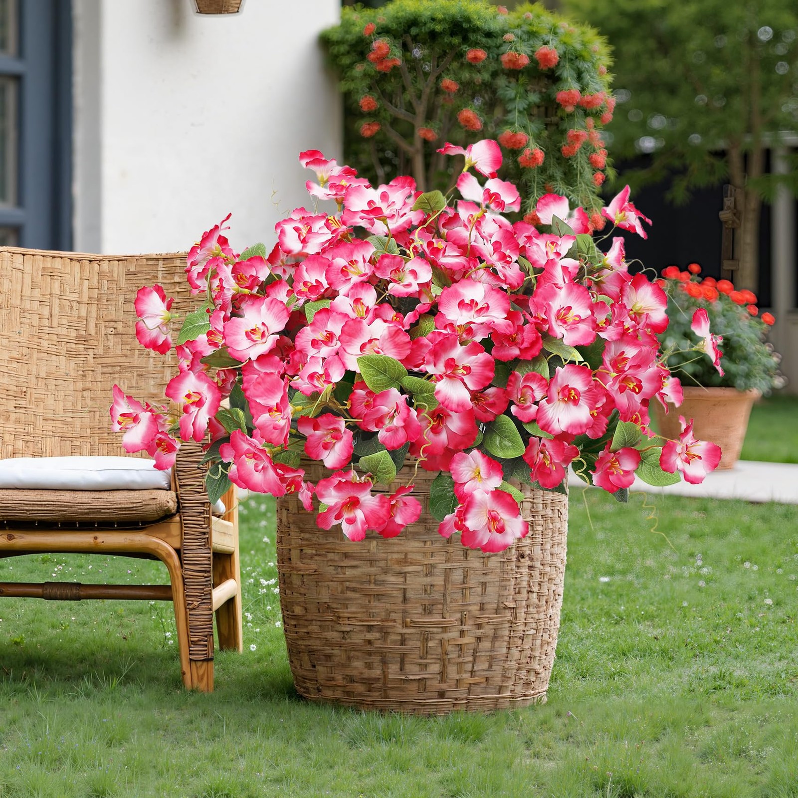8 Bundles Artificial Hibiscus Flowers for Outdoors Decoration, Faux Silk Flow…