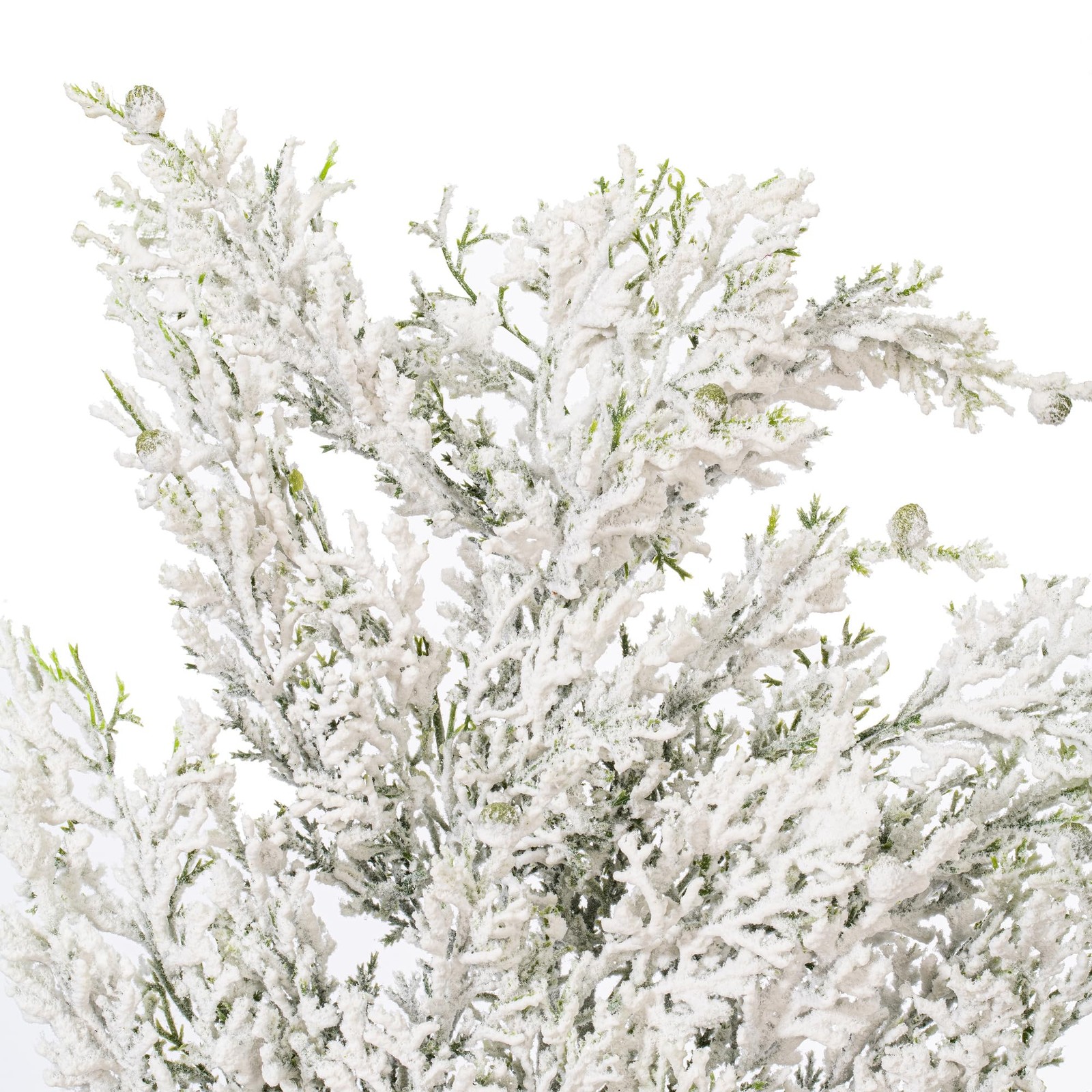 Vickerman 27″ Plastic Artificial Snowy Cedar Spray in Green/White