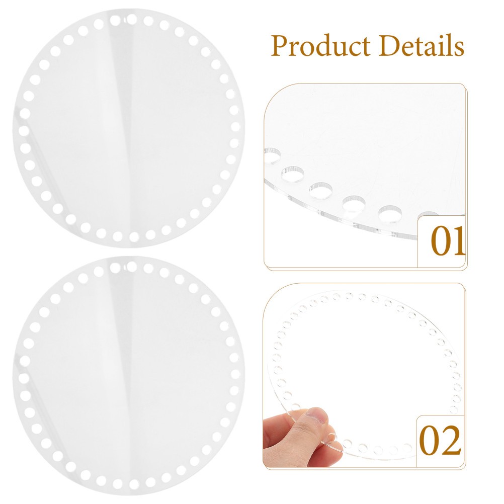 10Pcs Clear Acrylic Bag Bottom Shapers for Crochet DIY Durable Handcraft Boards