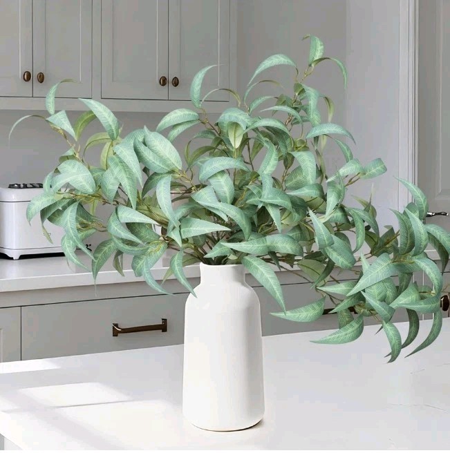Artificial Greenery Stems for Vase, 5 Pcs Tall Fake Plants Branches Faux Gree…