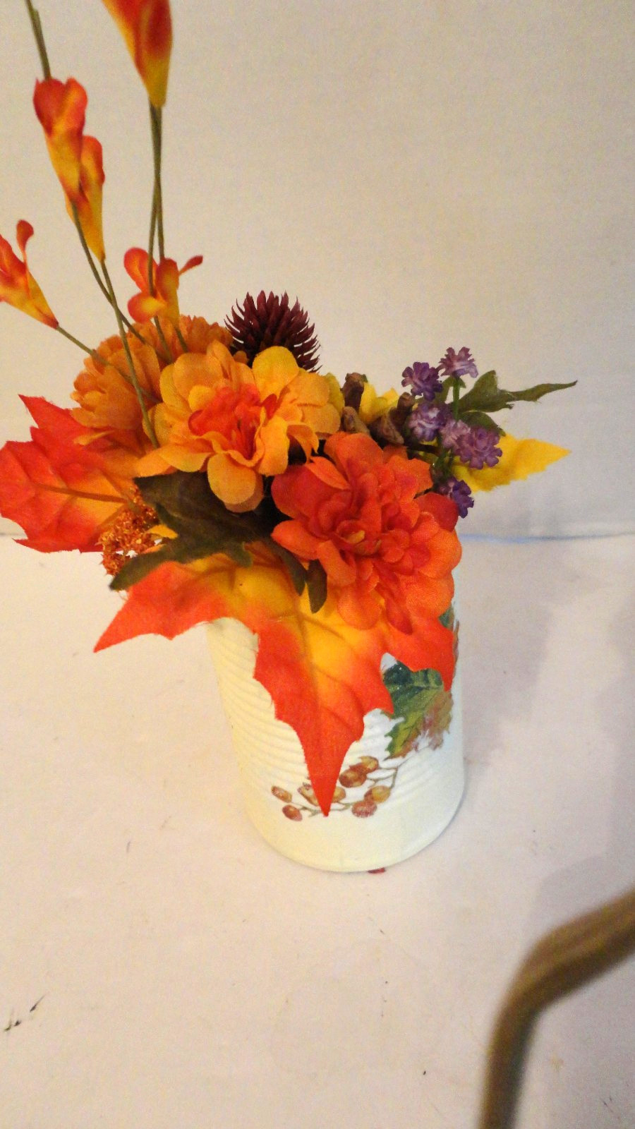 Autumn Floral Arrangement~ Thanksgiving~Tabletop 11 inches Handmade