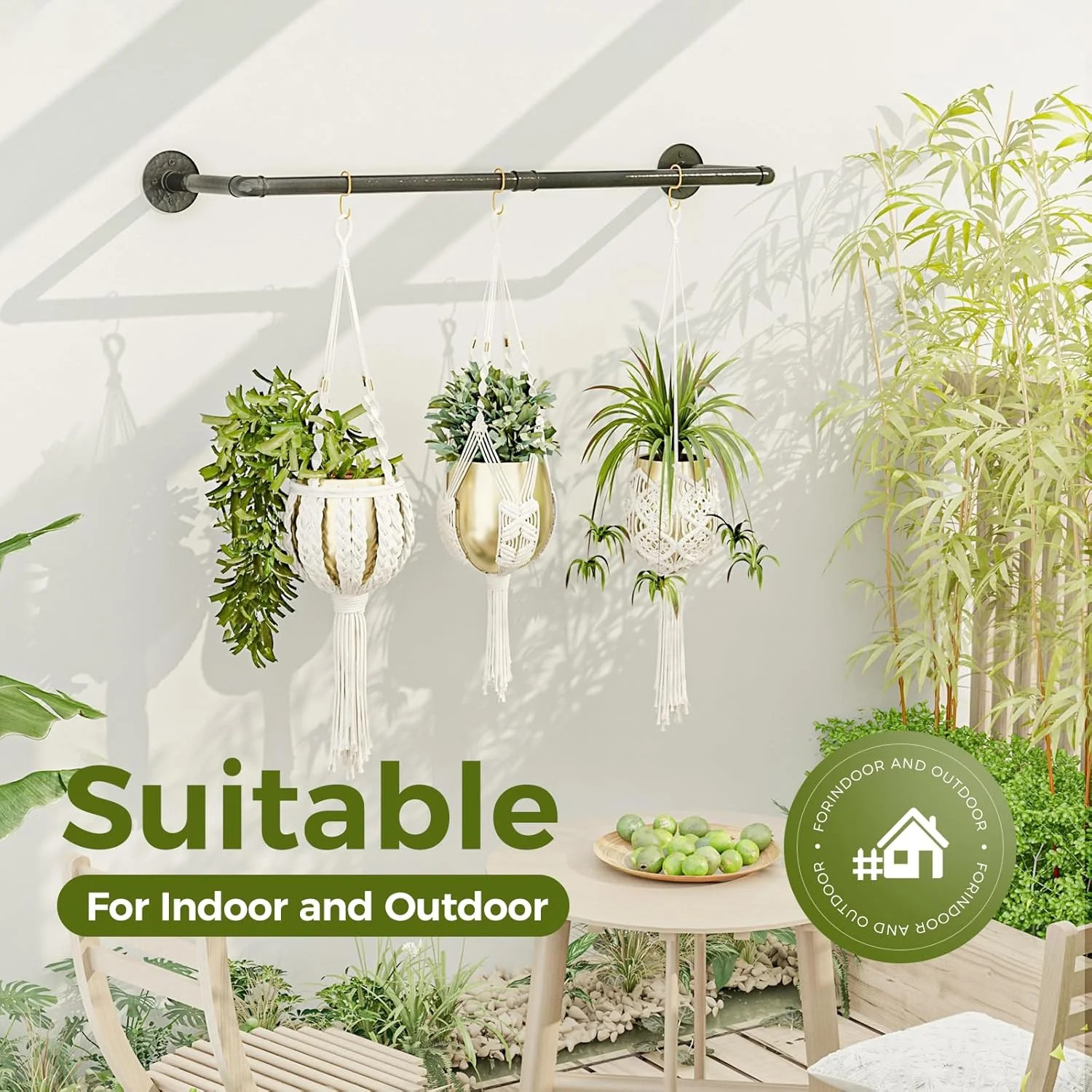 Hanging Planters for Indoor Plants Plant Hanger Indoor Rod 36.2in Window Plan