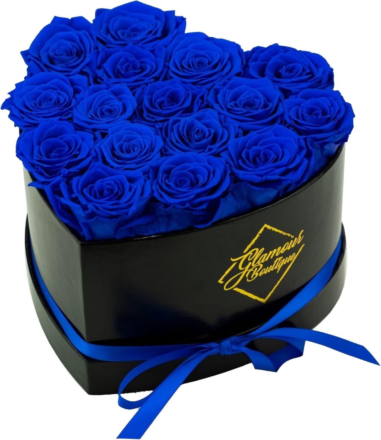 Eternal 16 Blue Roses Heart Box – Elegant Home Decor & Gift for Loved Ones