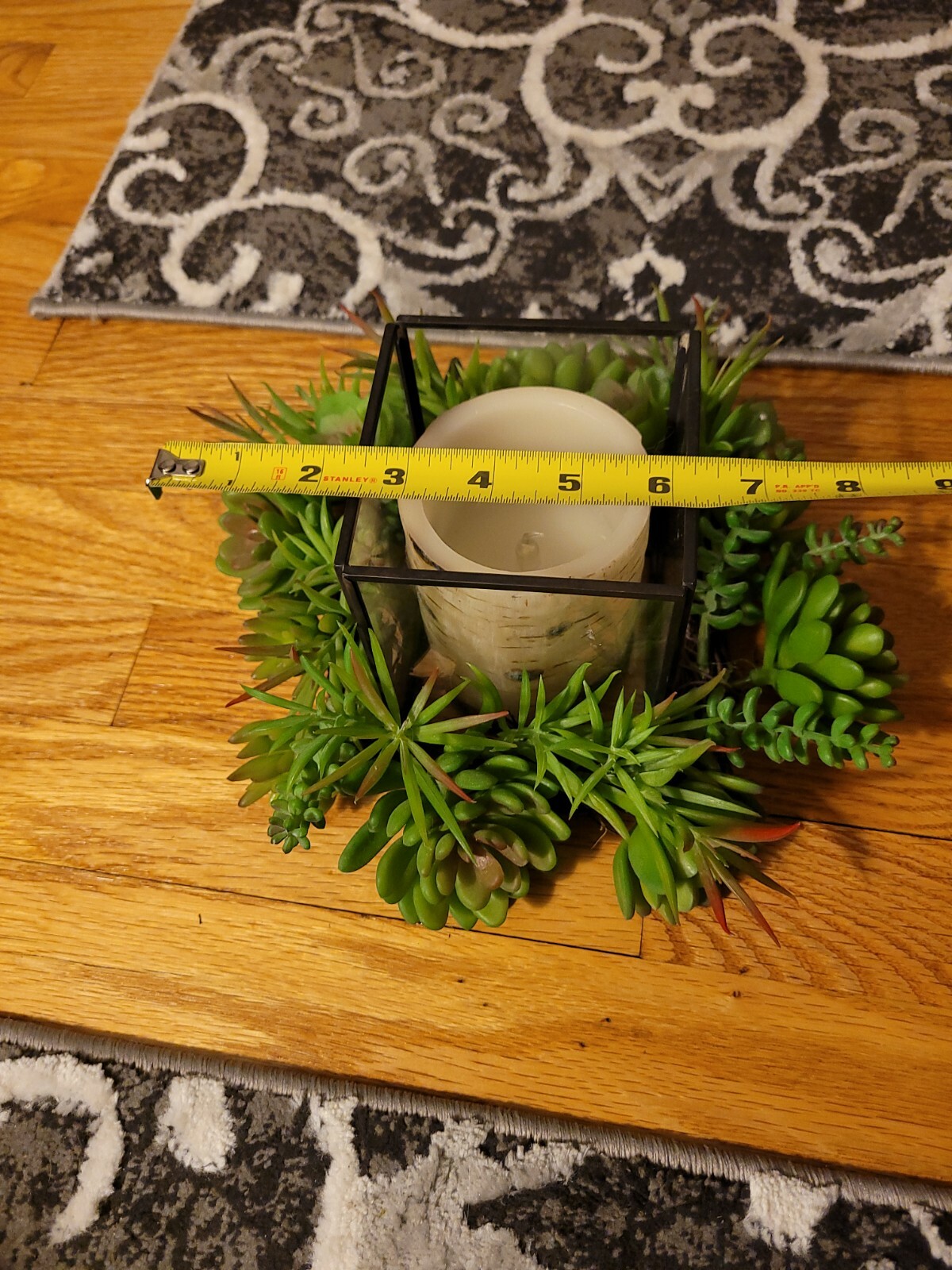 Pier 1 Imports Faux Succulent & Glass Metal Organic Candle Holder NWT Retired
