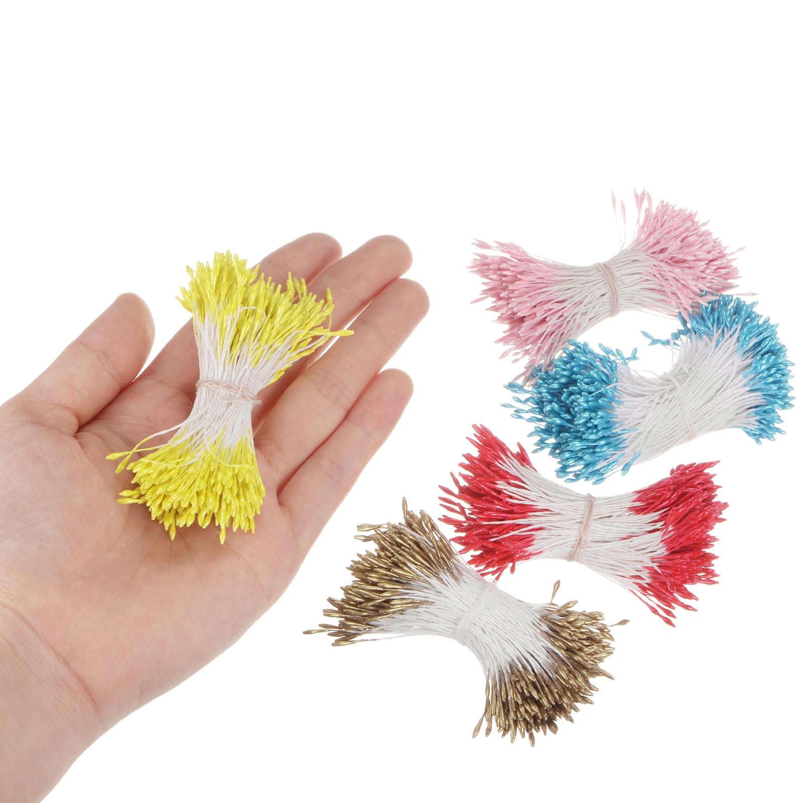 1080 Pack Double Heads Flower Stamen-1mm Artificial Flower Stamen Pistil Matt…