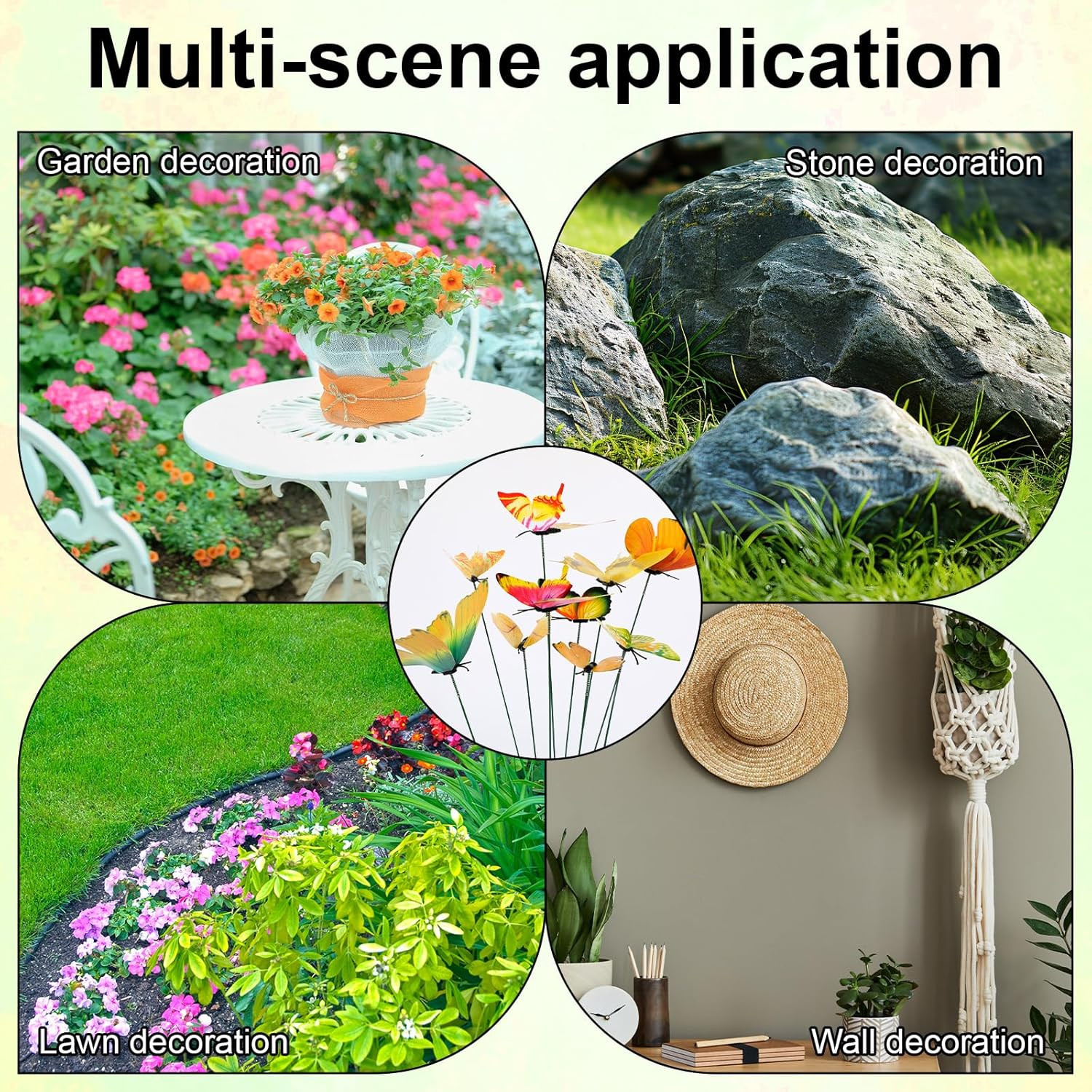 12Pcs Decorative Butterfly Plant Stakes, 9.8In Lifelike Butterfly Garden Stakes