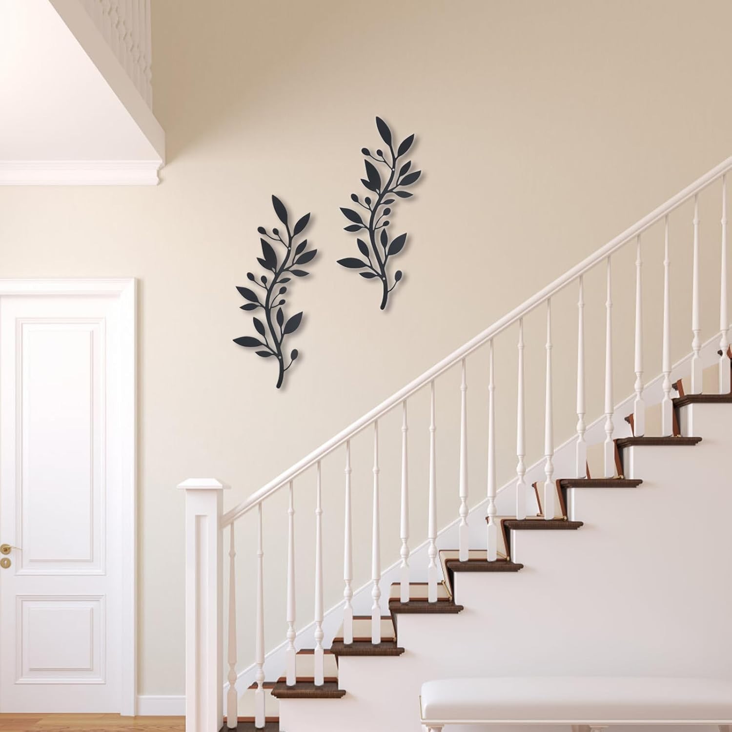 2 Pieces Metal Vine Olive Branch Leaf Wall Decor,Tree Leaf Wall Decor for Liv…