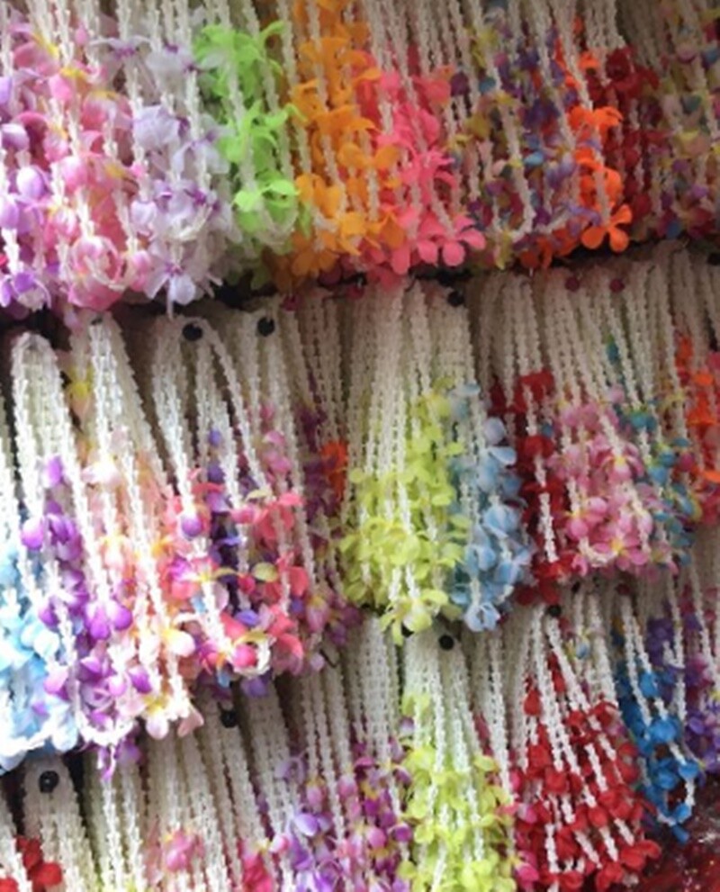 Garland Leis Flower Thai Necklace Hawaiian Luau Party Boxing Wreath Random Color