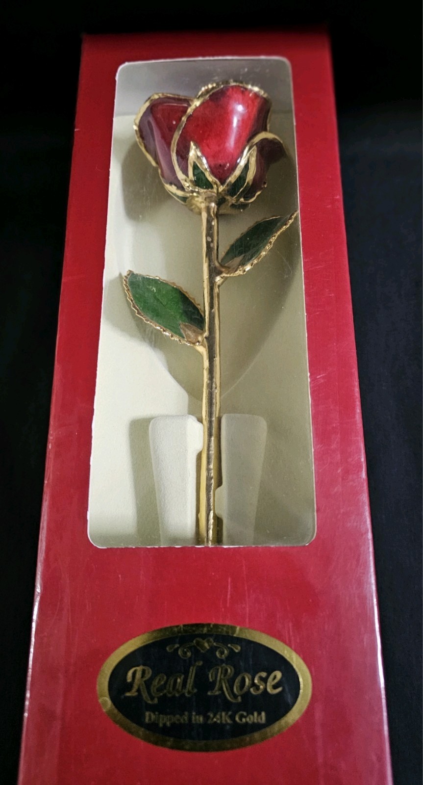 Living Gold Real Rose Dipped in 24k Gold Burgundy February