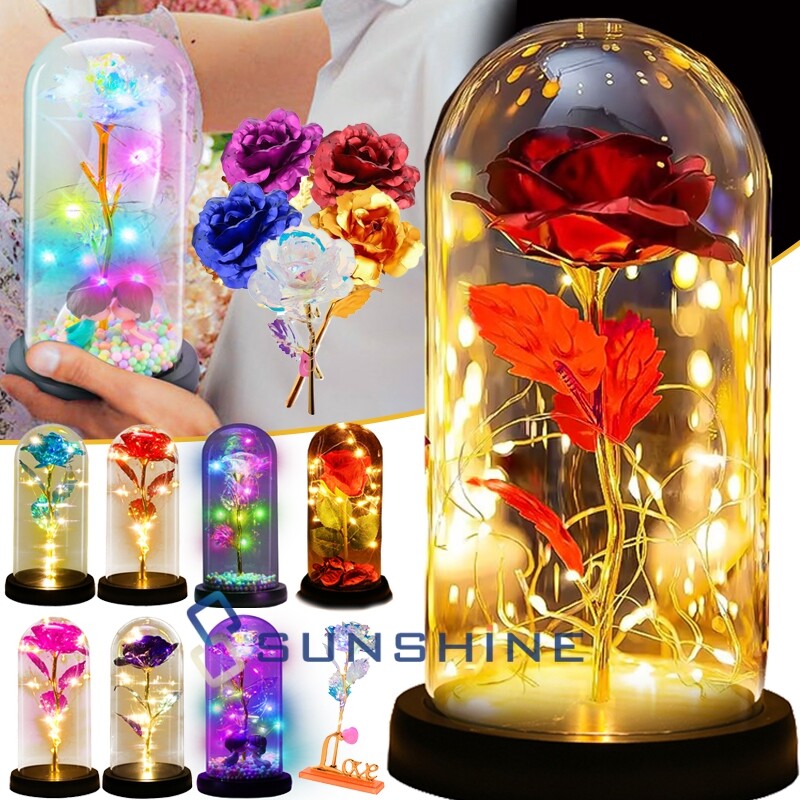 Regalos para mujeres cumpleaños rosa de cristal de galaxia eterna flor de Navida