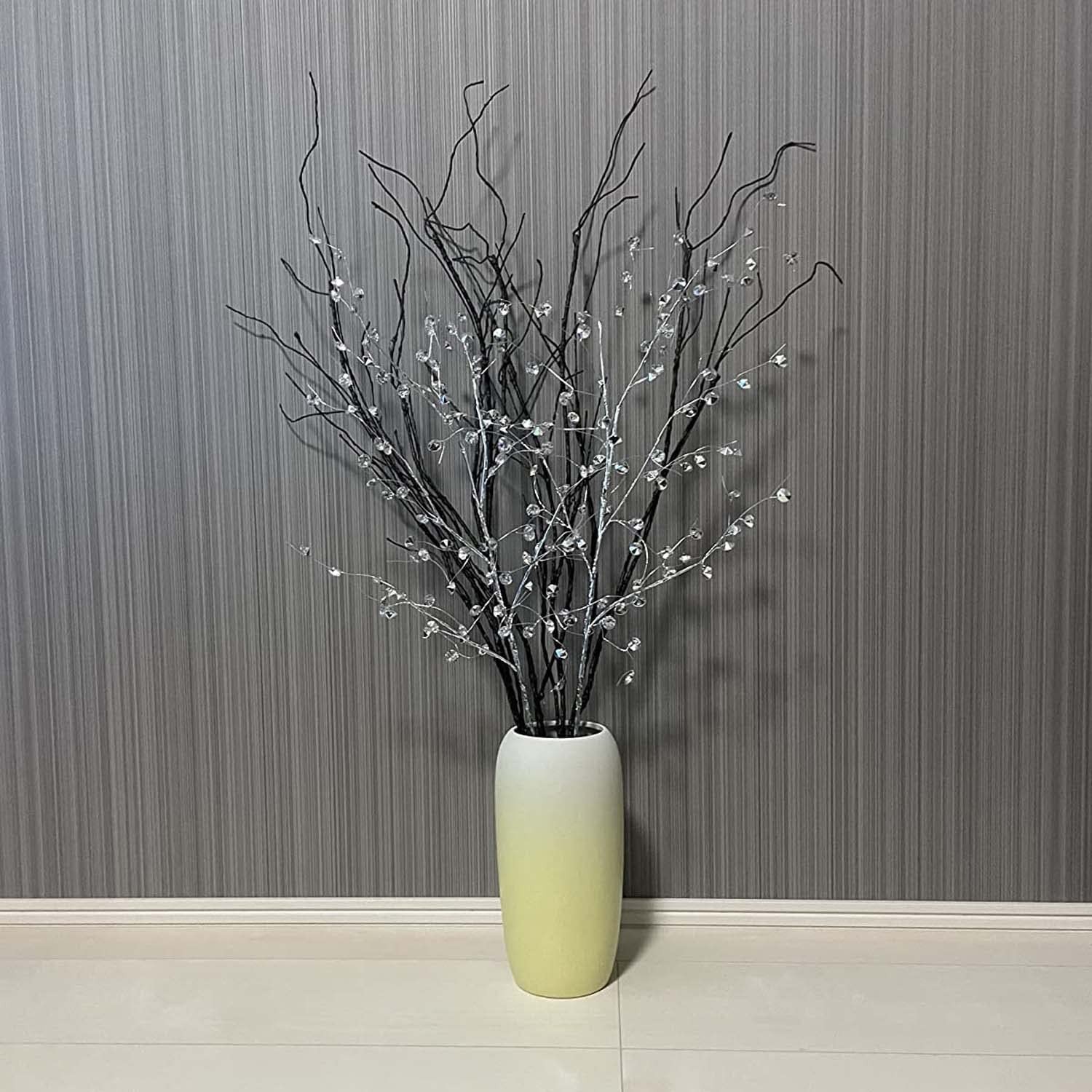 10pcs 30.7 Inches Lifelike Dry Curly Willow Branches Bendable Iron Wires Artific