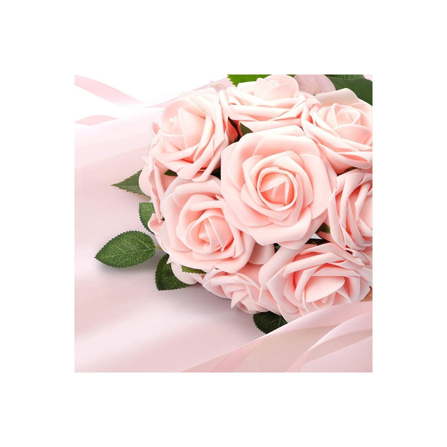 Blush Pink Foam Roses 50Pcs for Wedding Centerpieces and Floral Arrangements