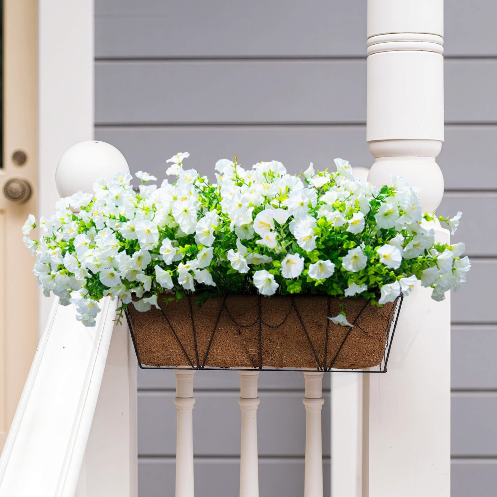 Artificial Fake Flowers For Outdoor Outside Decoration,16 Bundles UV Resistan…
