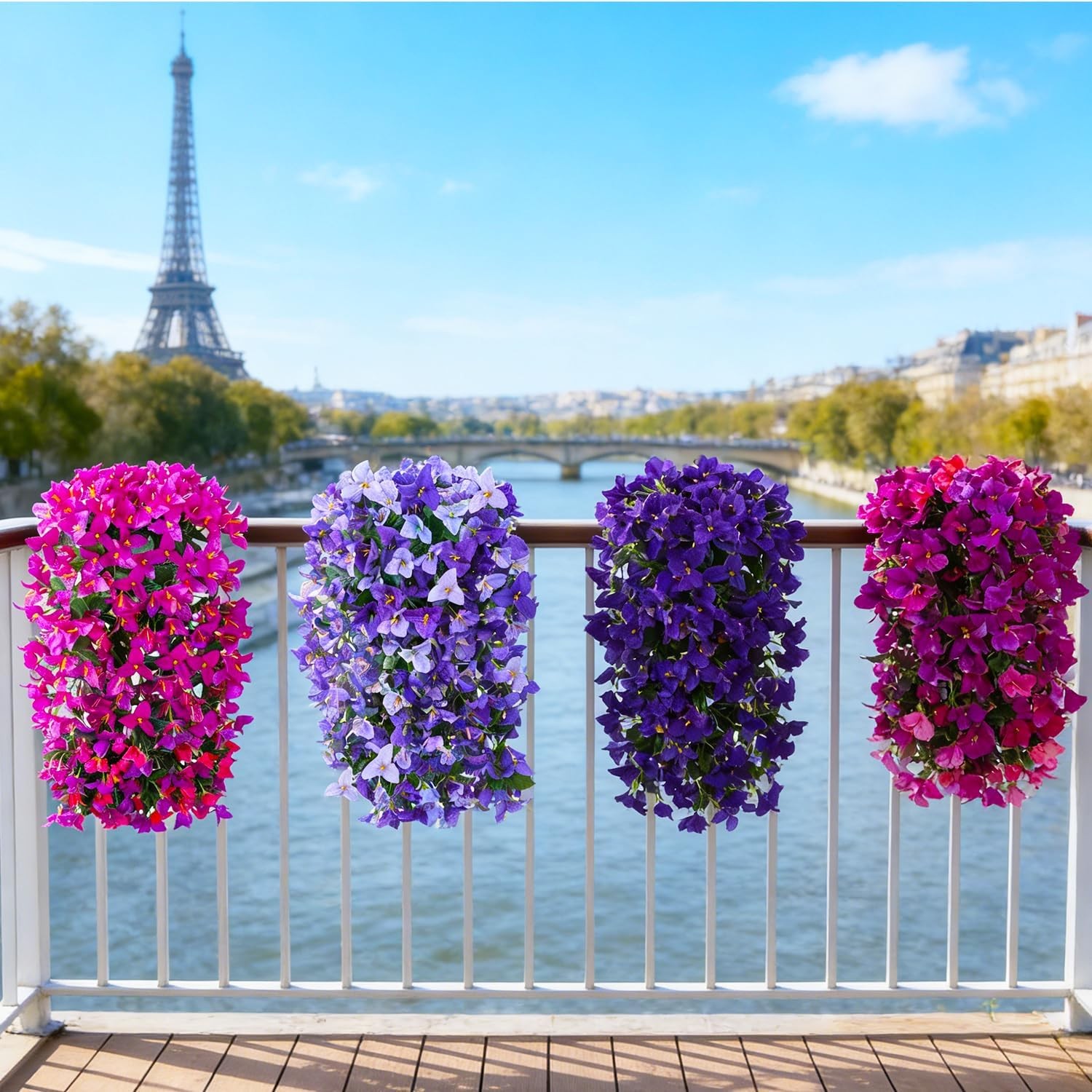 Faux Bougainvillea Artificial Flowers Plants for Outdoors Outside Decoration, 2