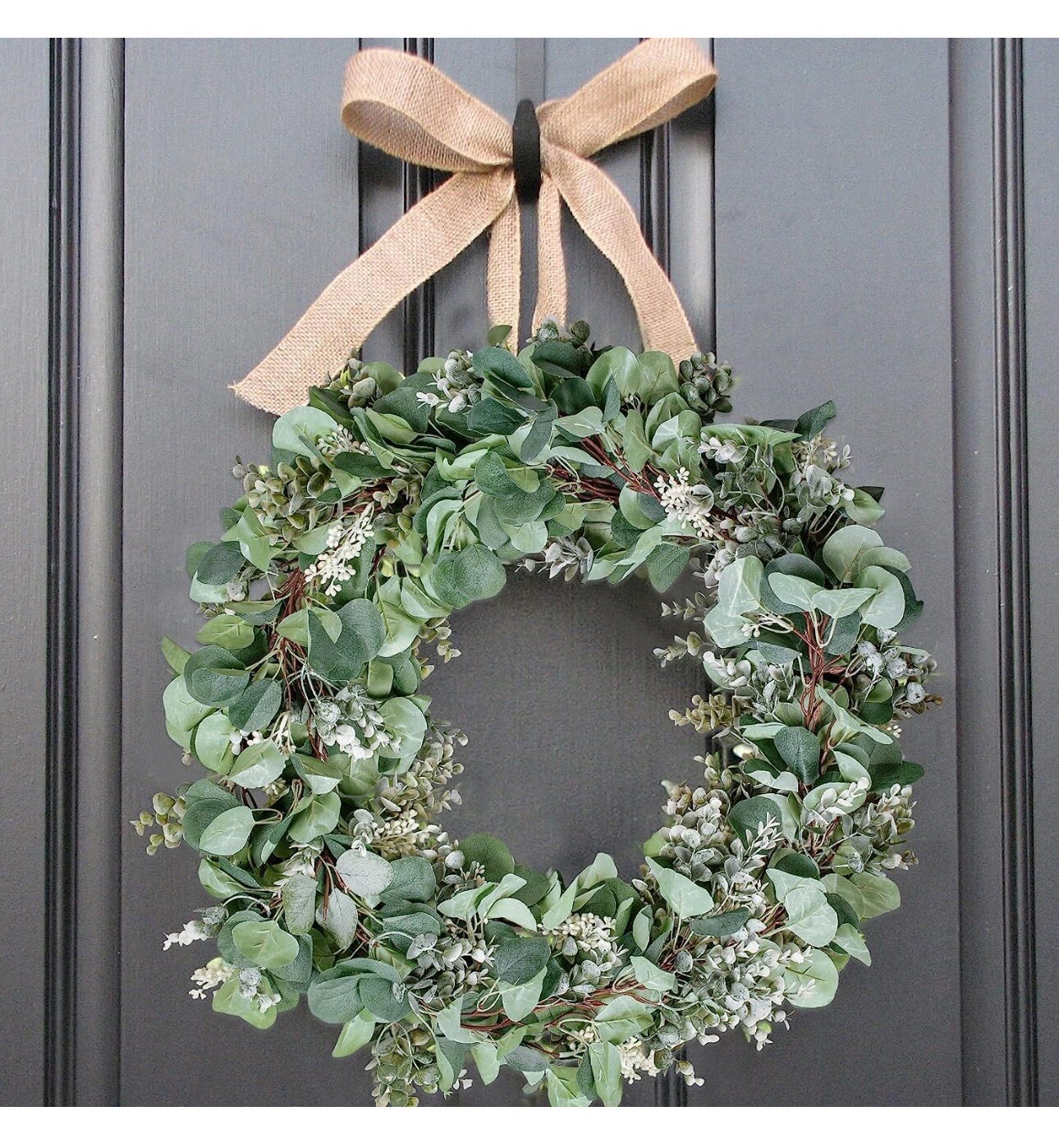 Ouddy Decor 2 Pack Eucalyptus Garland Total 13.1 Ft Lush Silver