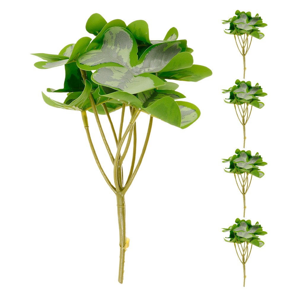 5 Pcs Artificial Shamrock Picks Lifelike Green Plant Stems Home Office Decor