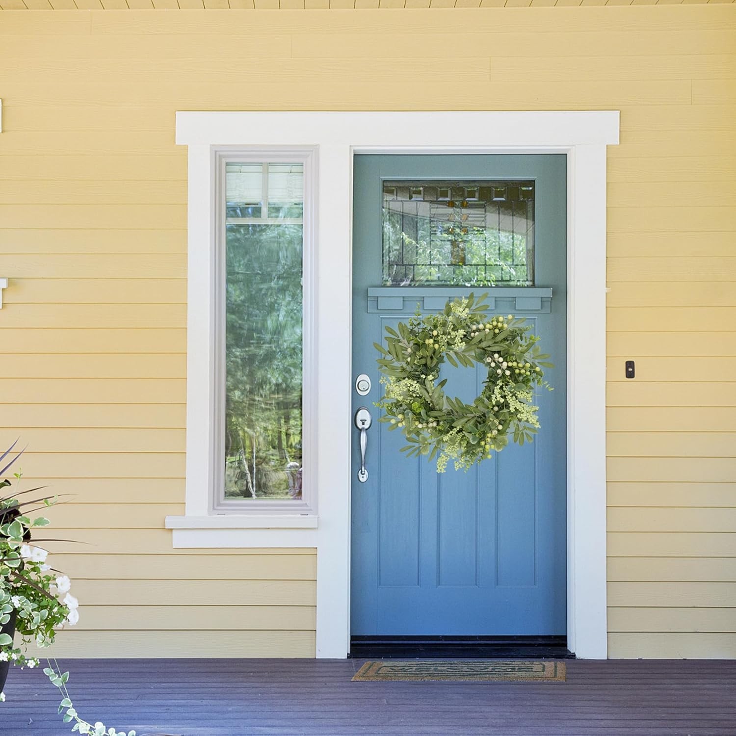 Eucalyptus Wreath 20 Inch Indoor Outdoor Front Door Farmhouse Decor