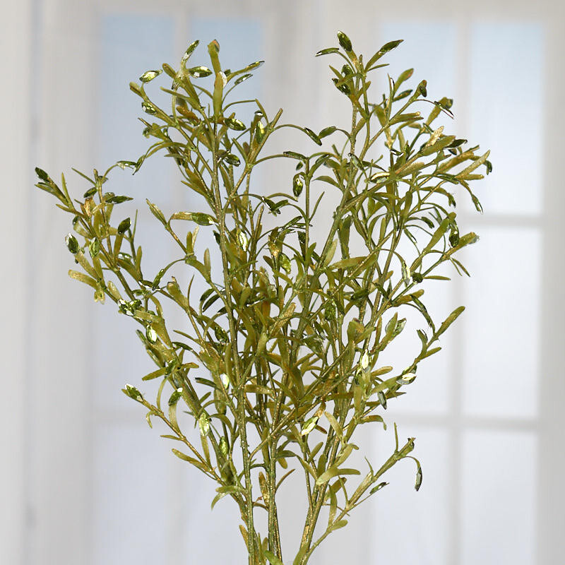Package of 6 of Green Rosemary Faux Diamond 16″ Sprays