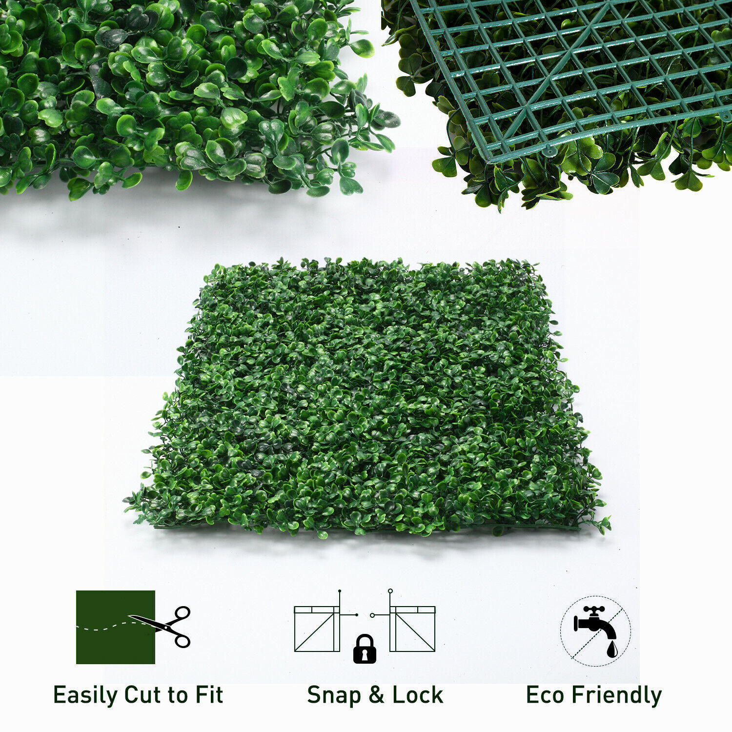 12pcs 24*16″ Artificial Plant Foliage Hedge Grass Mat Greenery Wall Fence Panel