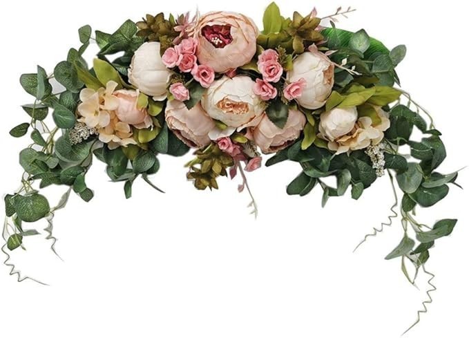 Wedding Arch Flowers 30 Inch Rustic Artificial Floral Swag for Door Lintel Gr…