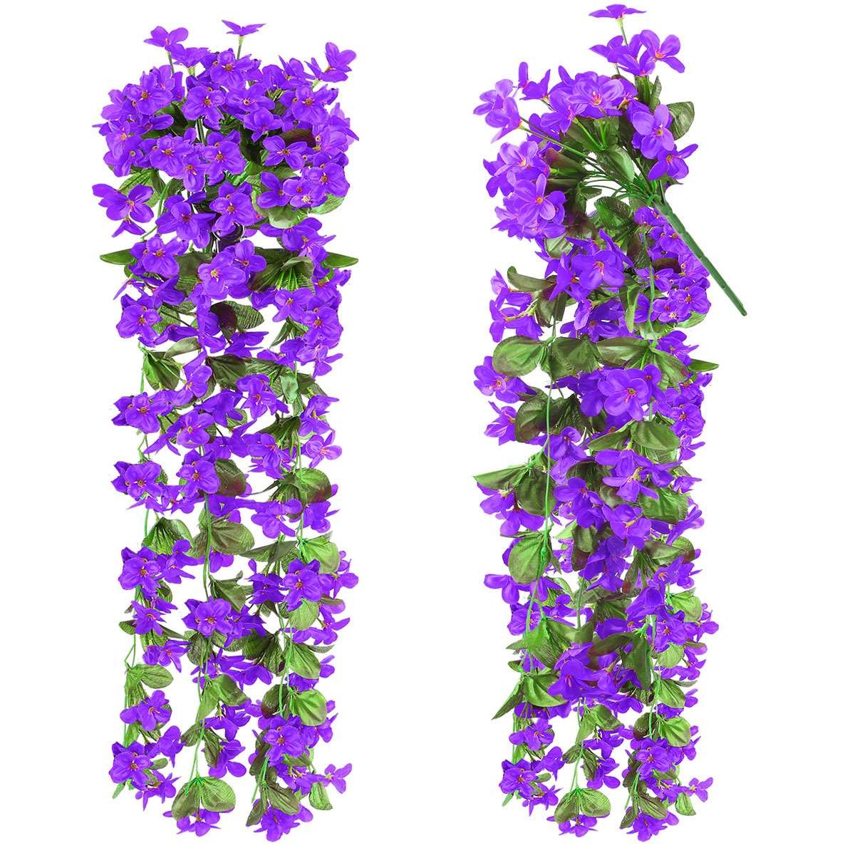 Artificial Violet Garland Fake Flower Garden Wedding Ratta Hanging Decor Outdoor