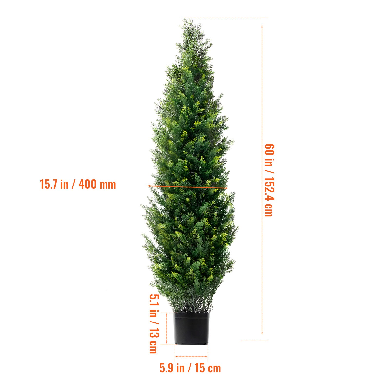 Uimoso Set of 2 Artificial 5′ Cedar Trees for Indoor and Outdoor Decoration