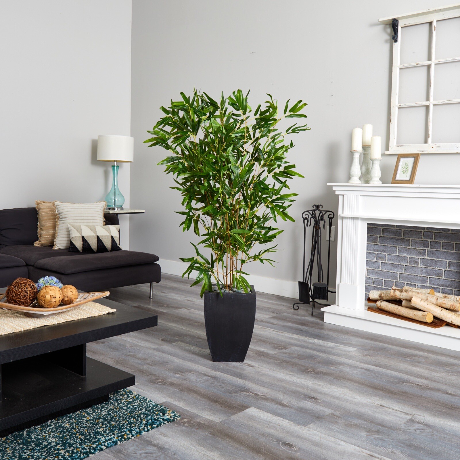5’ Bamboo Artificial Tree in Planter Real Touch UV (Indoor/Outdoor). Retail $269
