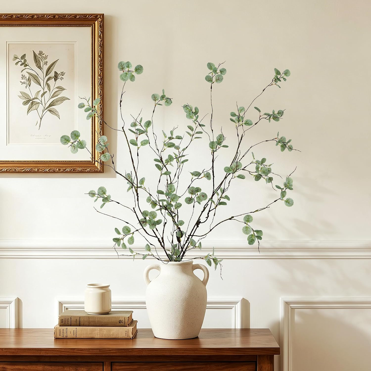 Faux Eucalyptus Stems for Vase – 4PC 36 Inch Artificial Plant Branches for Indoo
